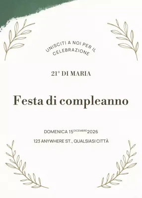 Invito di compleanno verde elegante