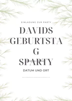 Grüne minimalistische Geburtstagseinladung