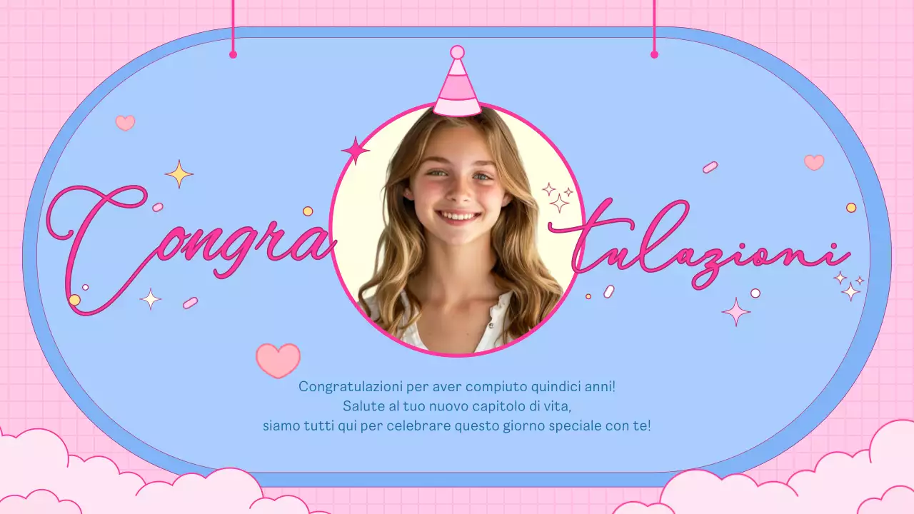 biglietto di compleanno rosa di tendenza