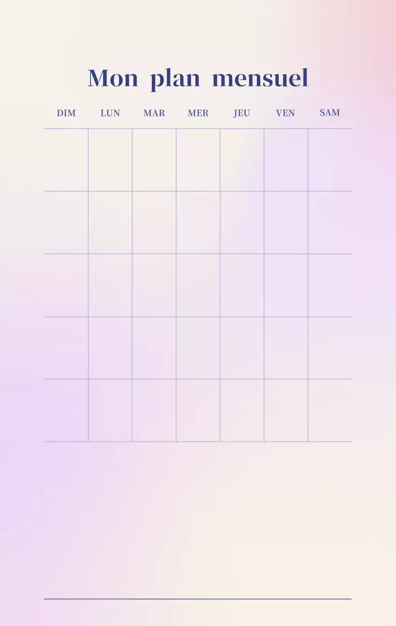 Calendrier minimaliste dégradé