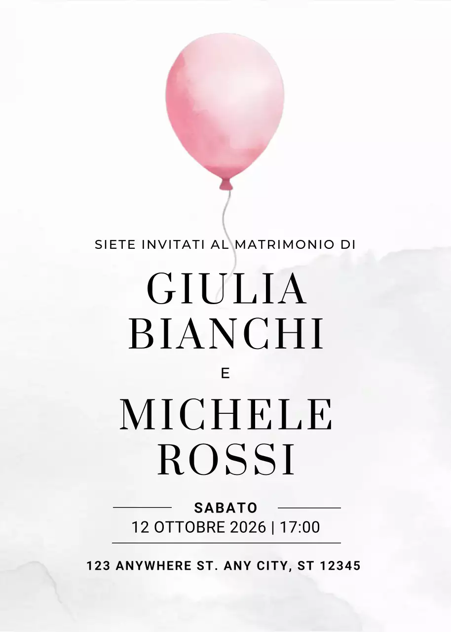 invito di nozze elegante rosa