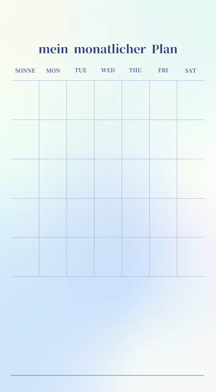 Minimalistischer Kalender mit Farbverlauf