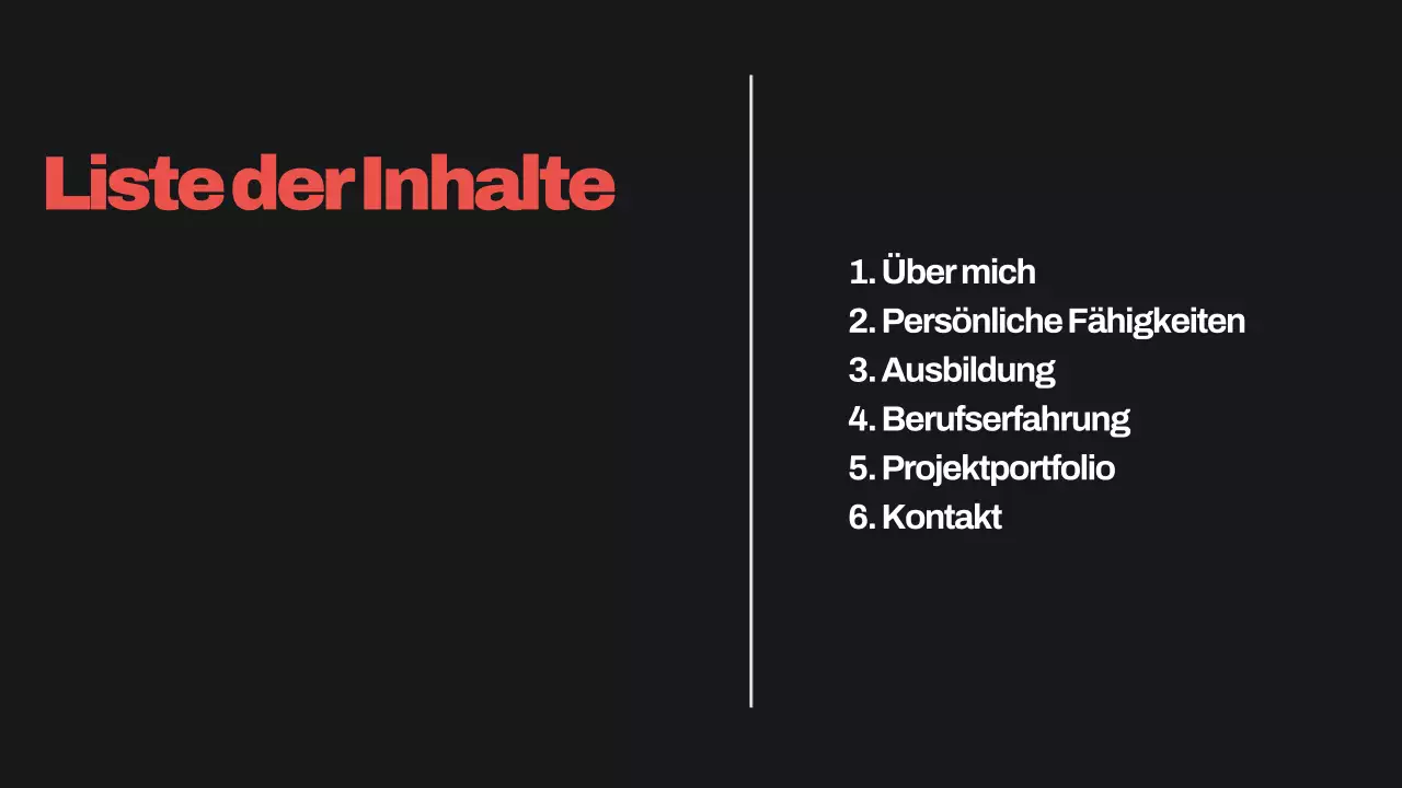 schwarz modernes Portfolio Lebenslauf