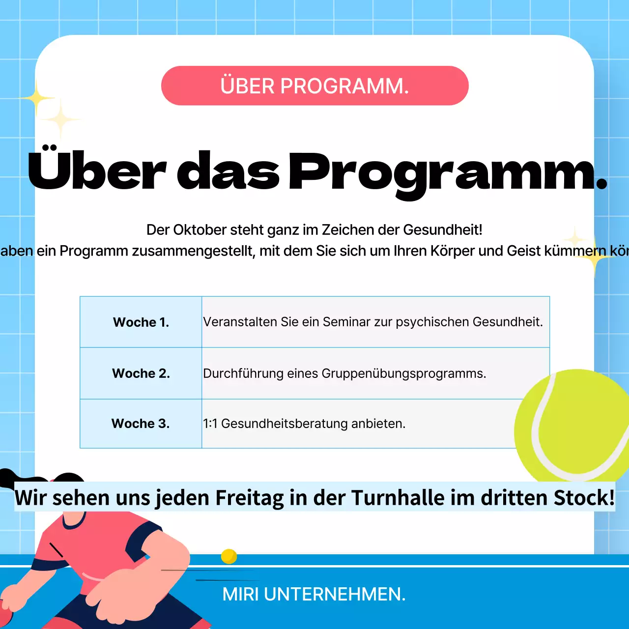 Blaue einfache Gesundheitskampagne