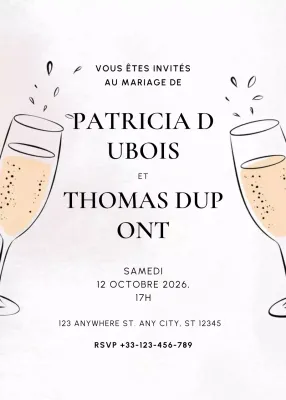 invitation de mariage beige et élégante