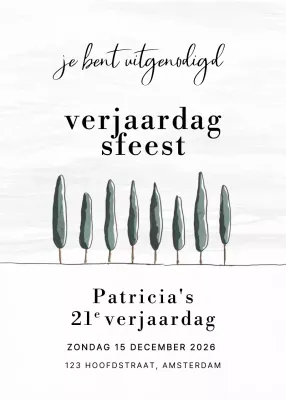 Witte minimalistische verjaardagsuitnodiging