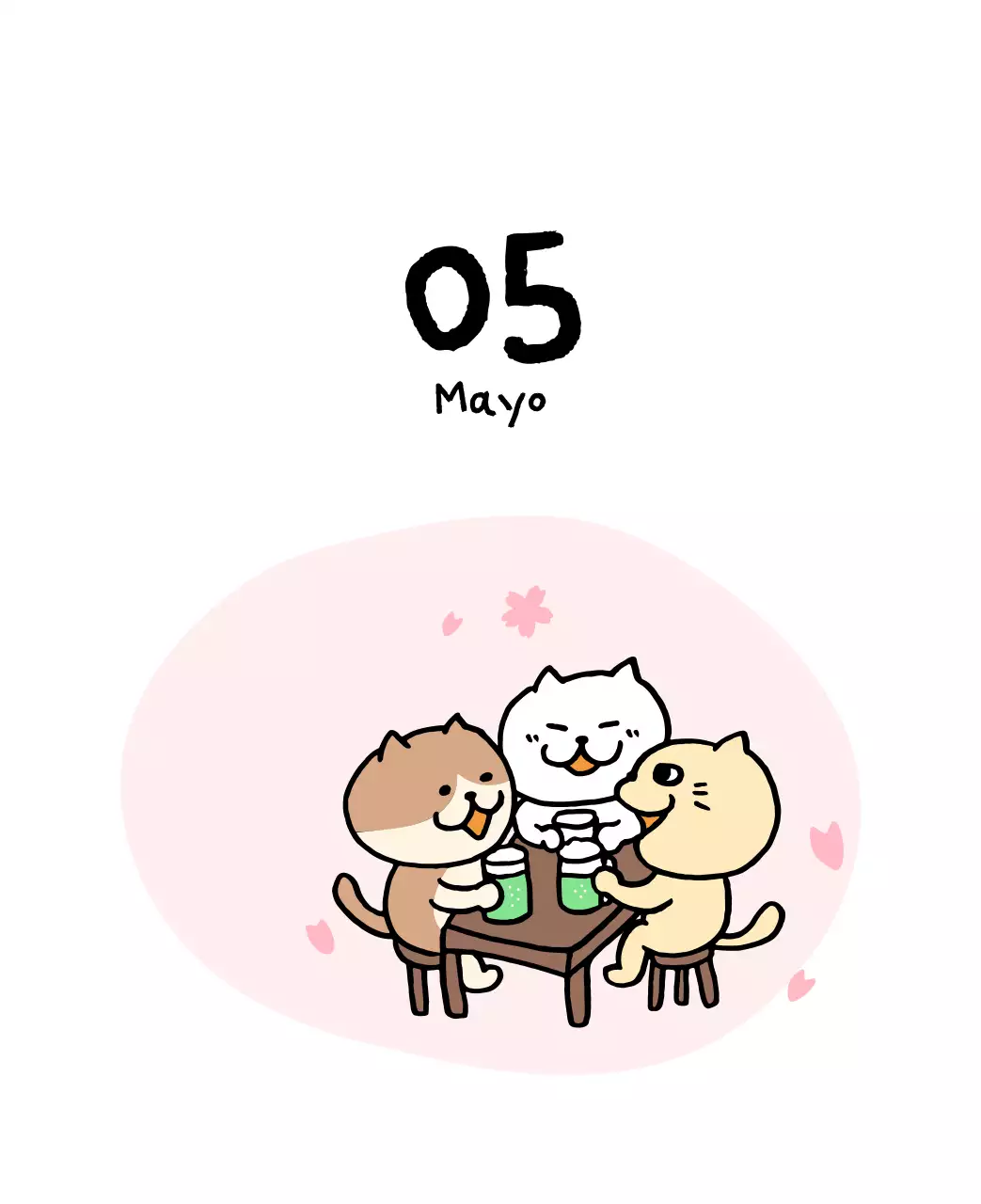 Calendario diario en marfil