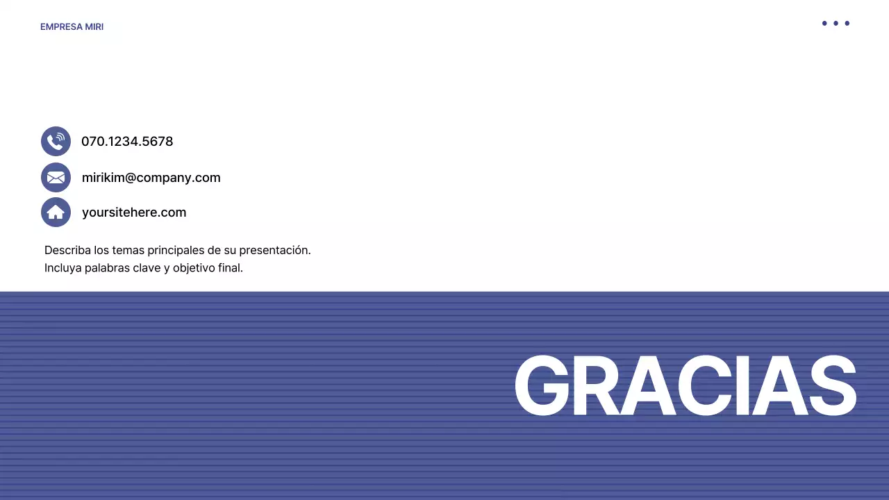 Propuesta con un sencillo fondo de rayas azules