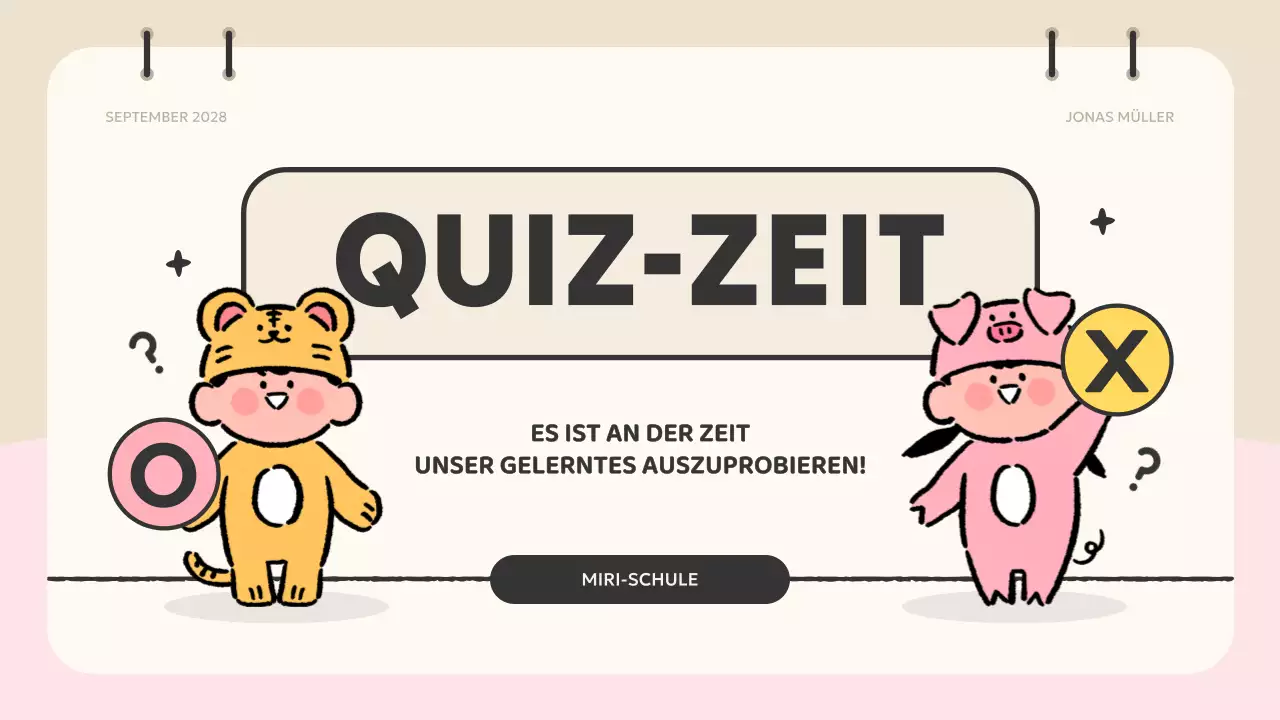 beige animation quiz material