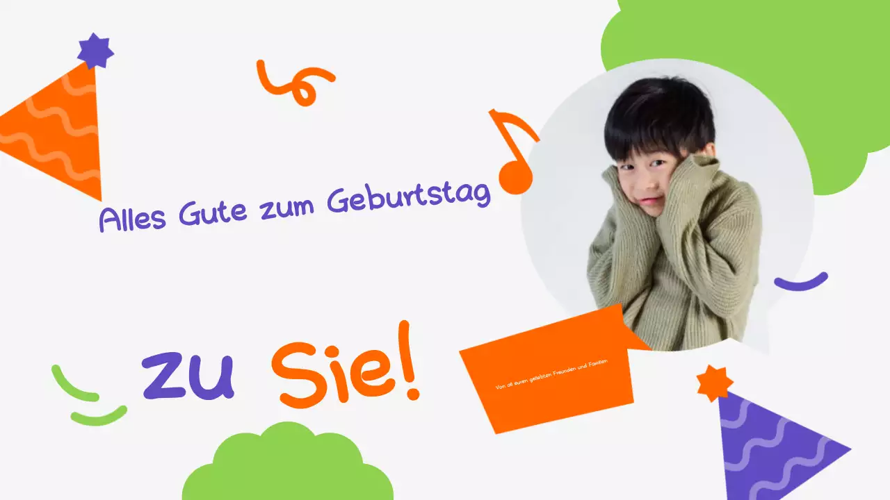 Orange Grün Verspielt Geburtstag Präsentation