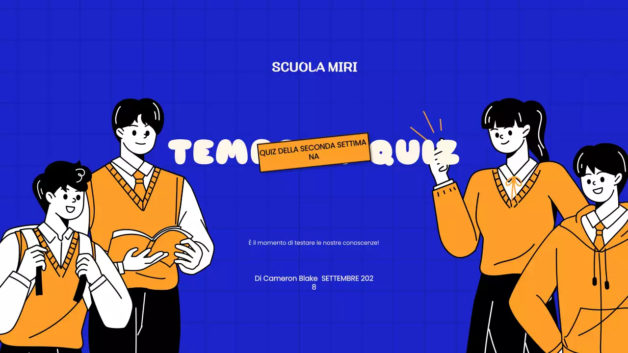 Presentazione della scuola con Quiz giocosi blu