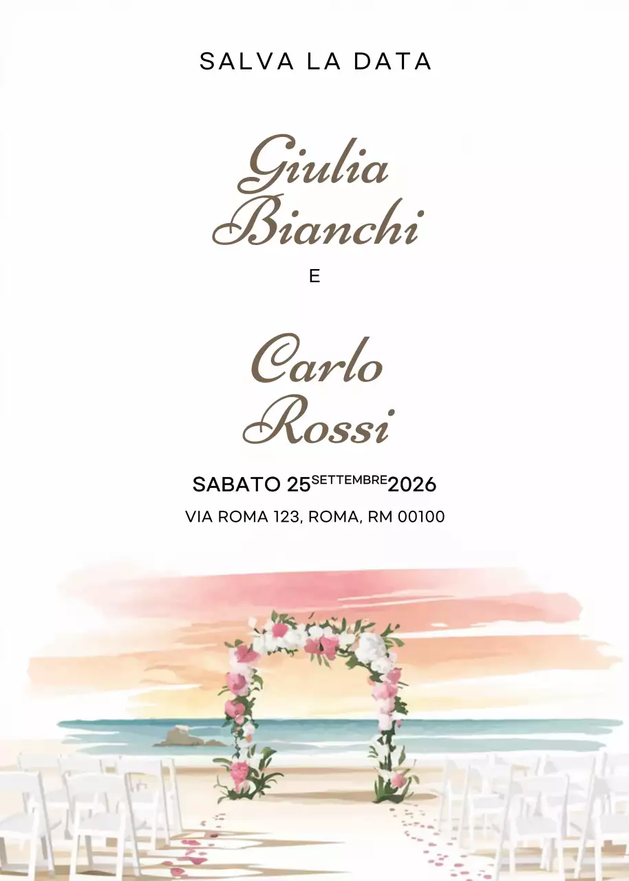 Invito di matrimonio elegante bianco