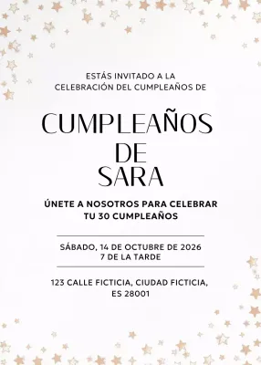 Invitación de cumpleaños elegante beige
