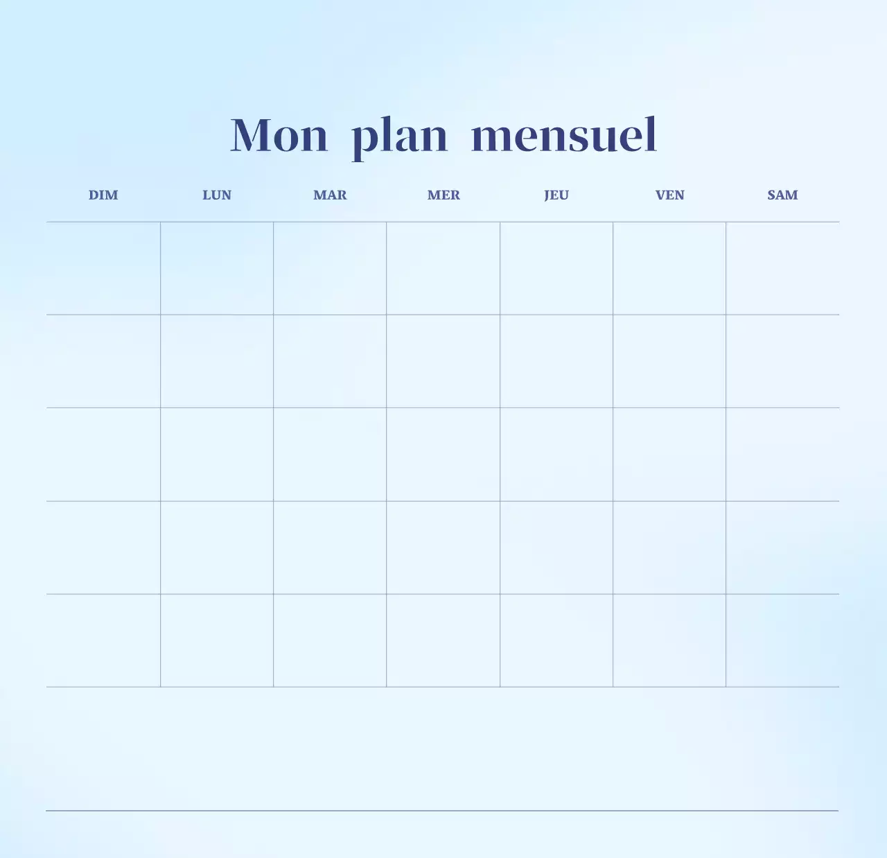 Calendrier minimaliste dégradé