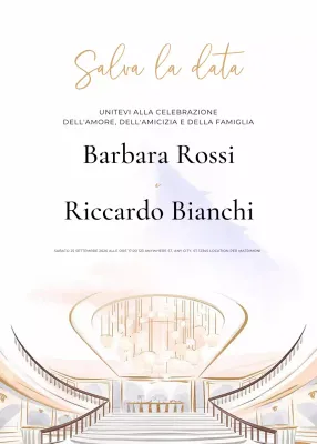 Invito di matrimonio elegante bianco