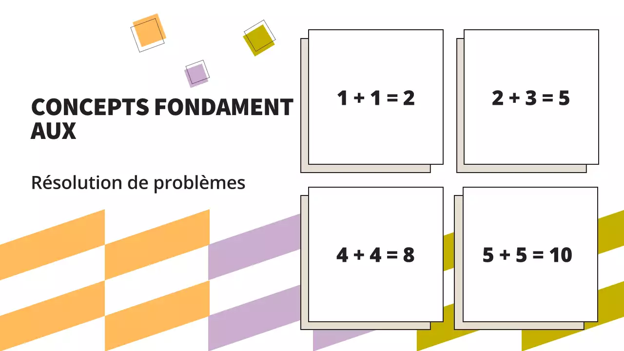 Matériel de cours de mathématiques simple et coloré