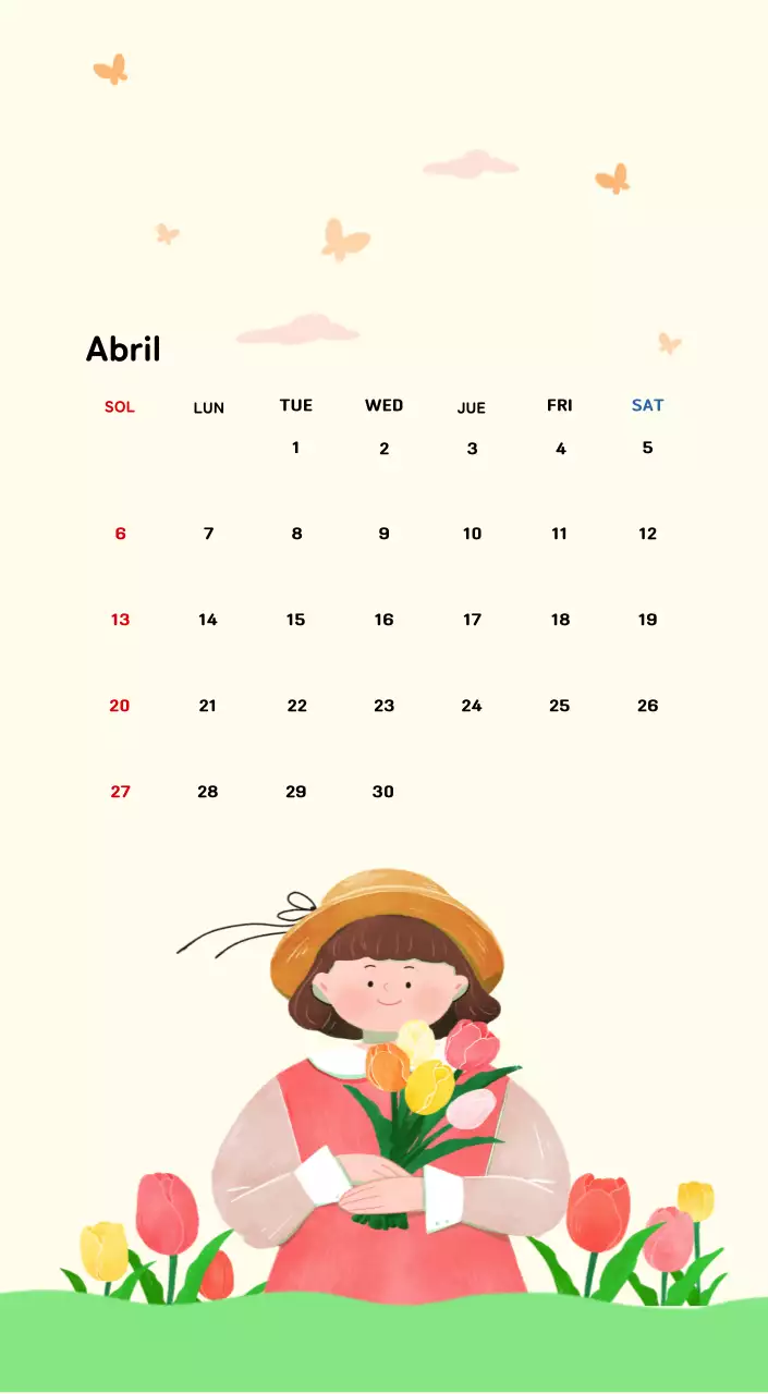 Calendario de Año Nuevo con cálidas ilustraciones