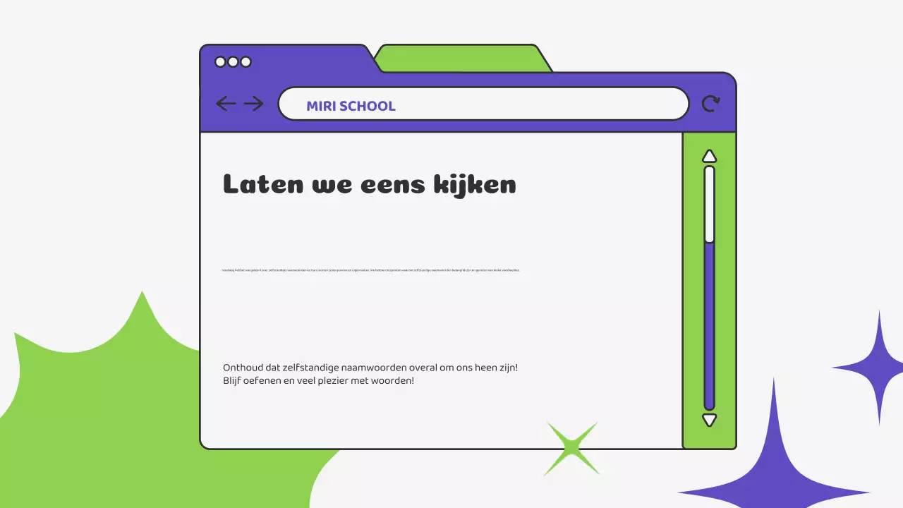 Beige Groene Illustratie Lesmateriaal Grammatica Presentatie