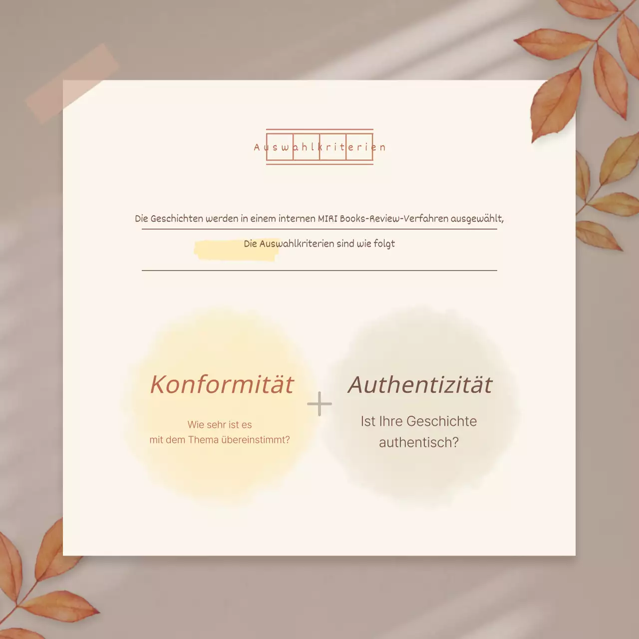 Werbung für eine herbstliche Veranstaltung in Beige