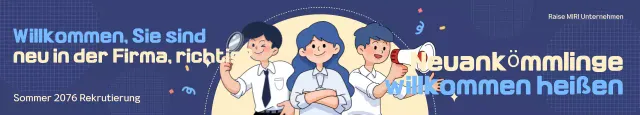 Willkommen bei der gelb-blauen Ankündigung neuer Mitarbeiter