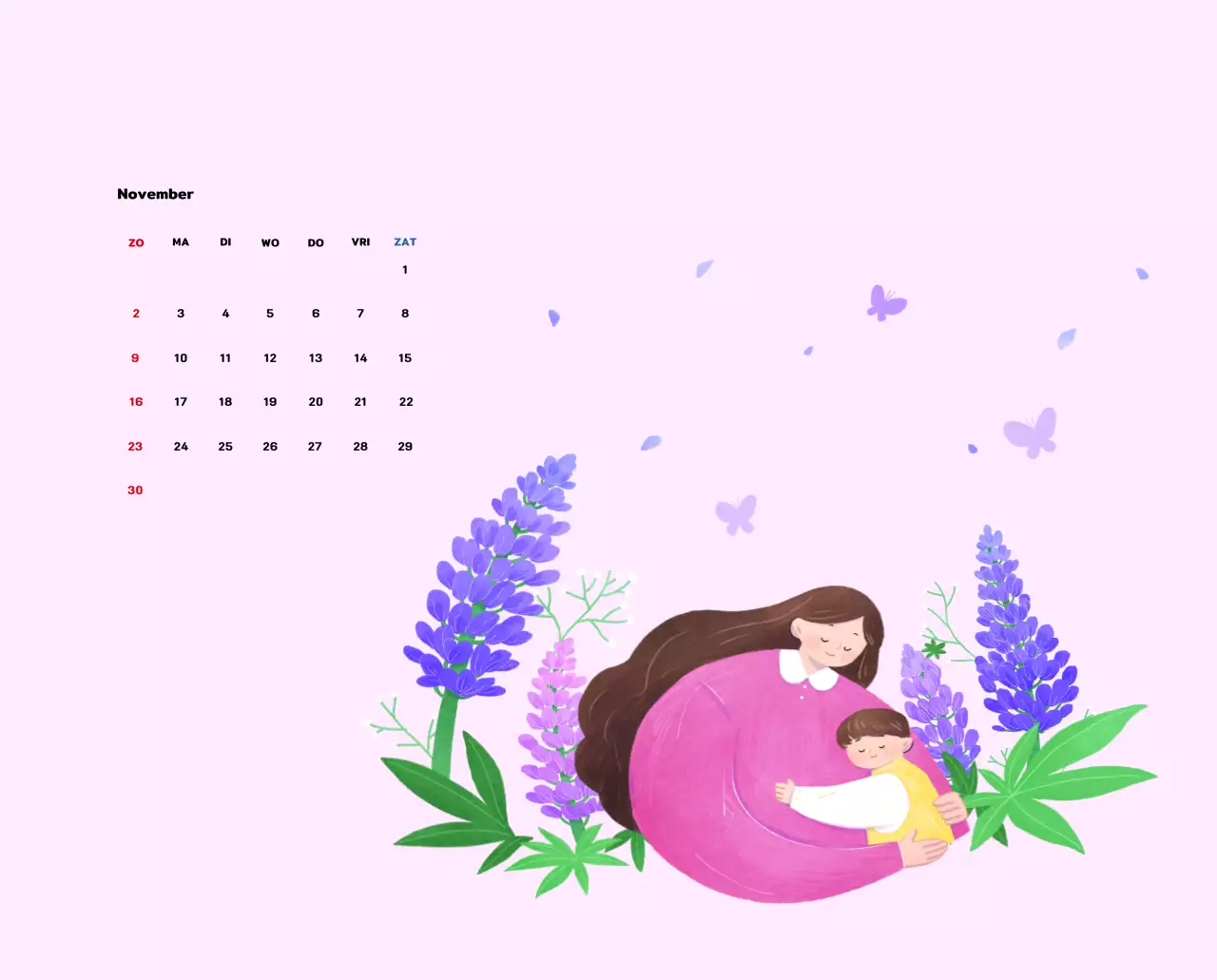 Nieuwjaarskalender met een warme geïllustreerde uitstraling