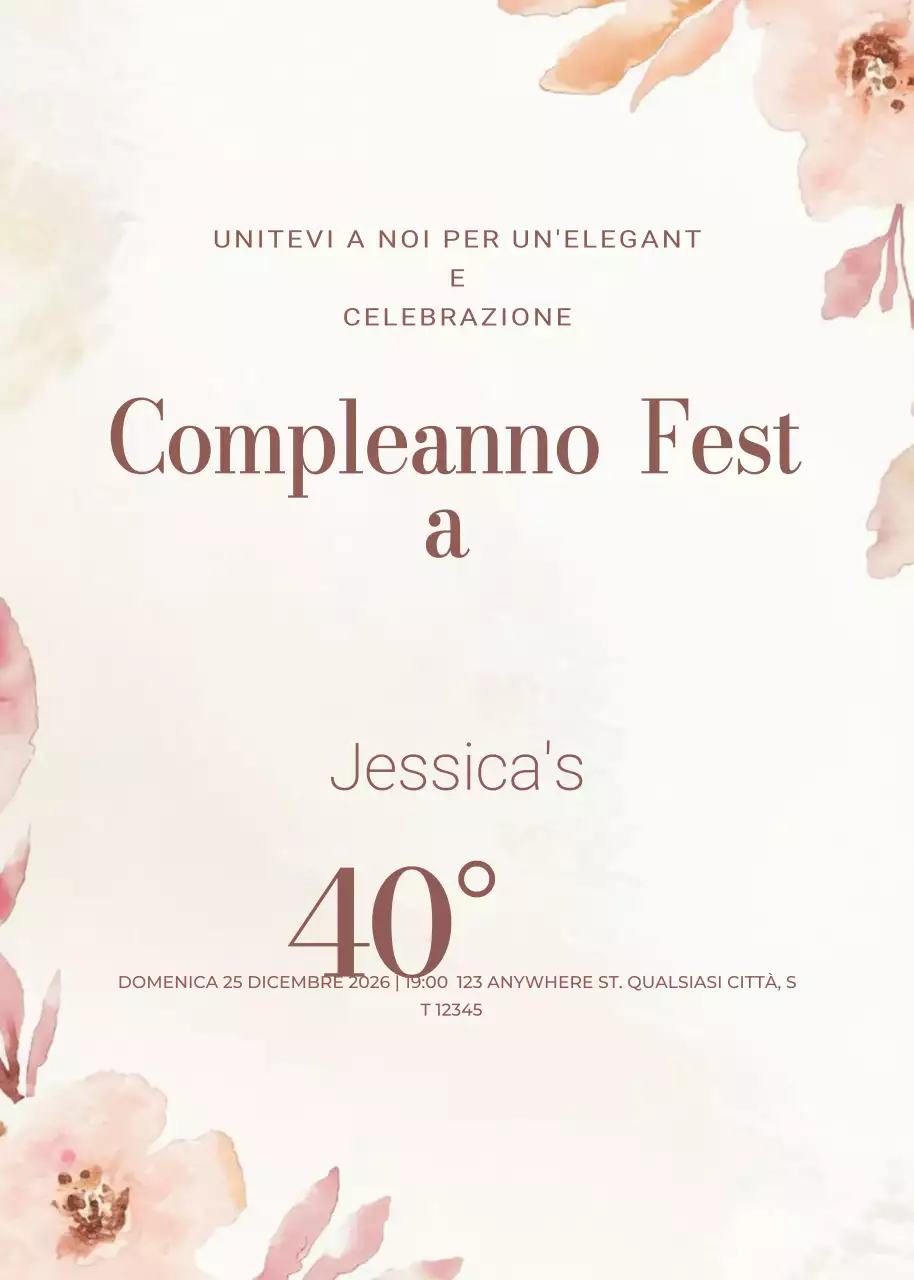 invito di compleanno elegante beige