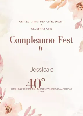 invito di compleanno elegante beige