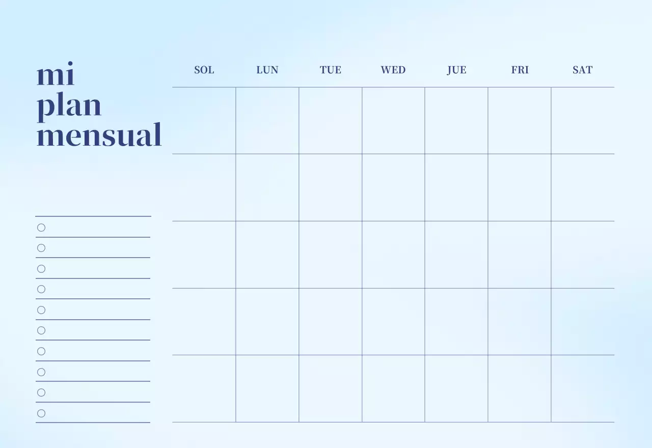 Calendario minimalista degradado