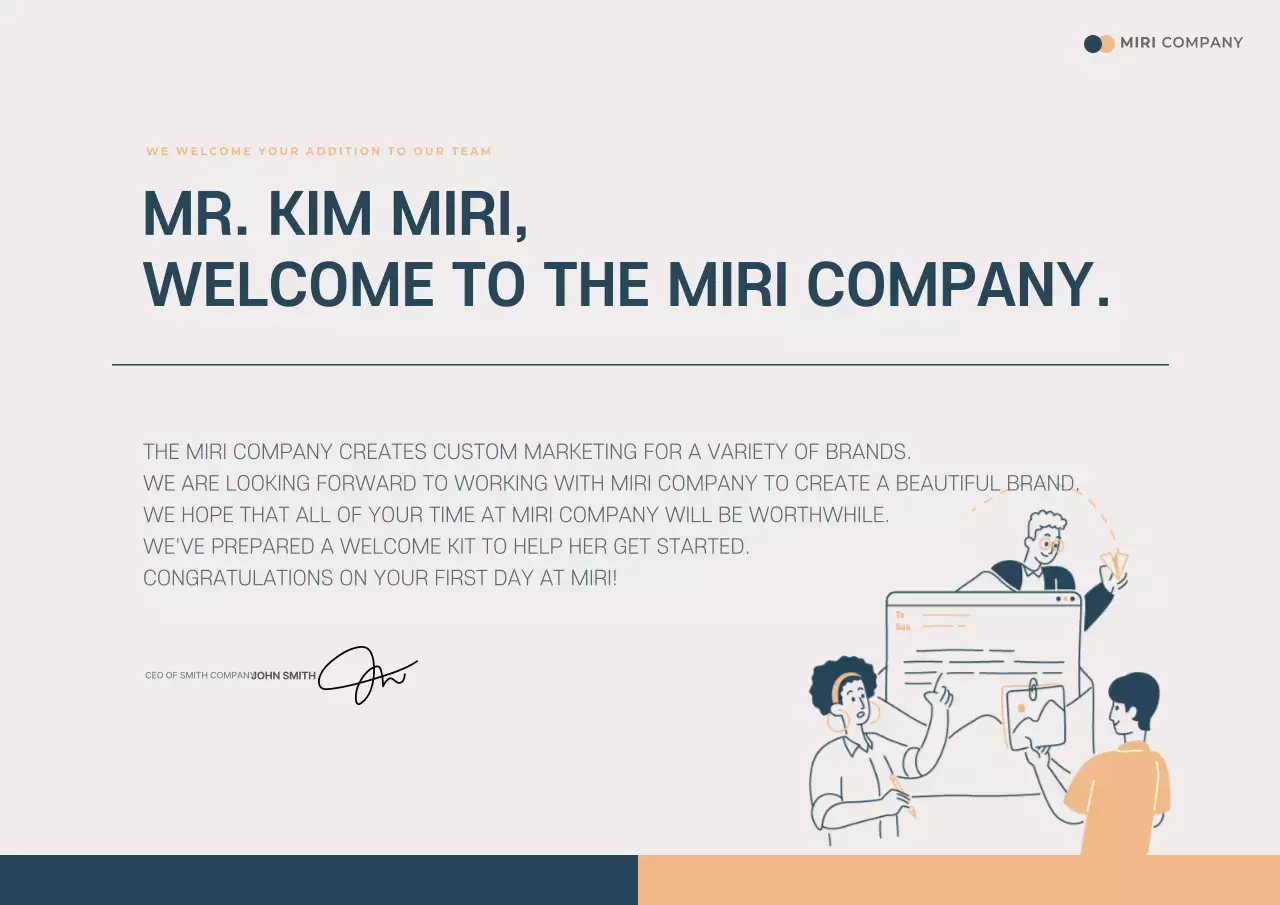 Poster Pengumuman Karyawan Modern Beige