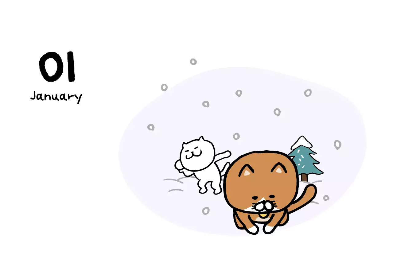 Ivory Cozy Daily Calendar