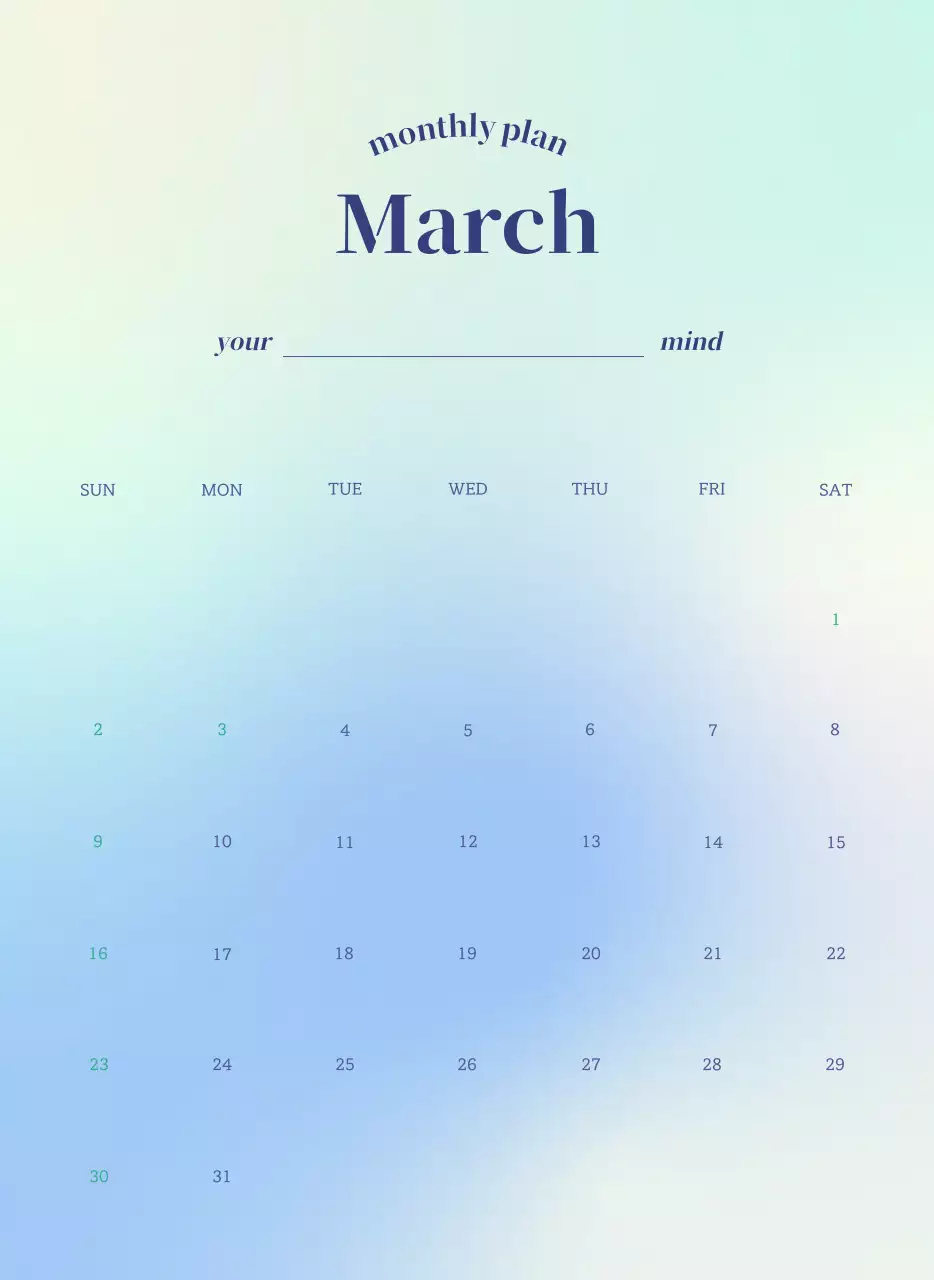 Kalender Minimalis Gradien