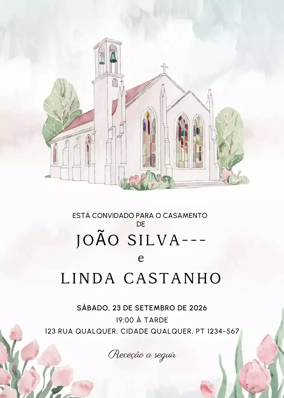 Convite de casamento bege e elegante