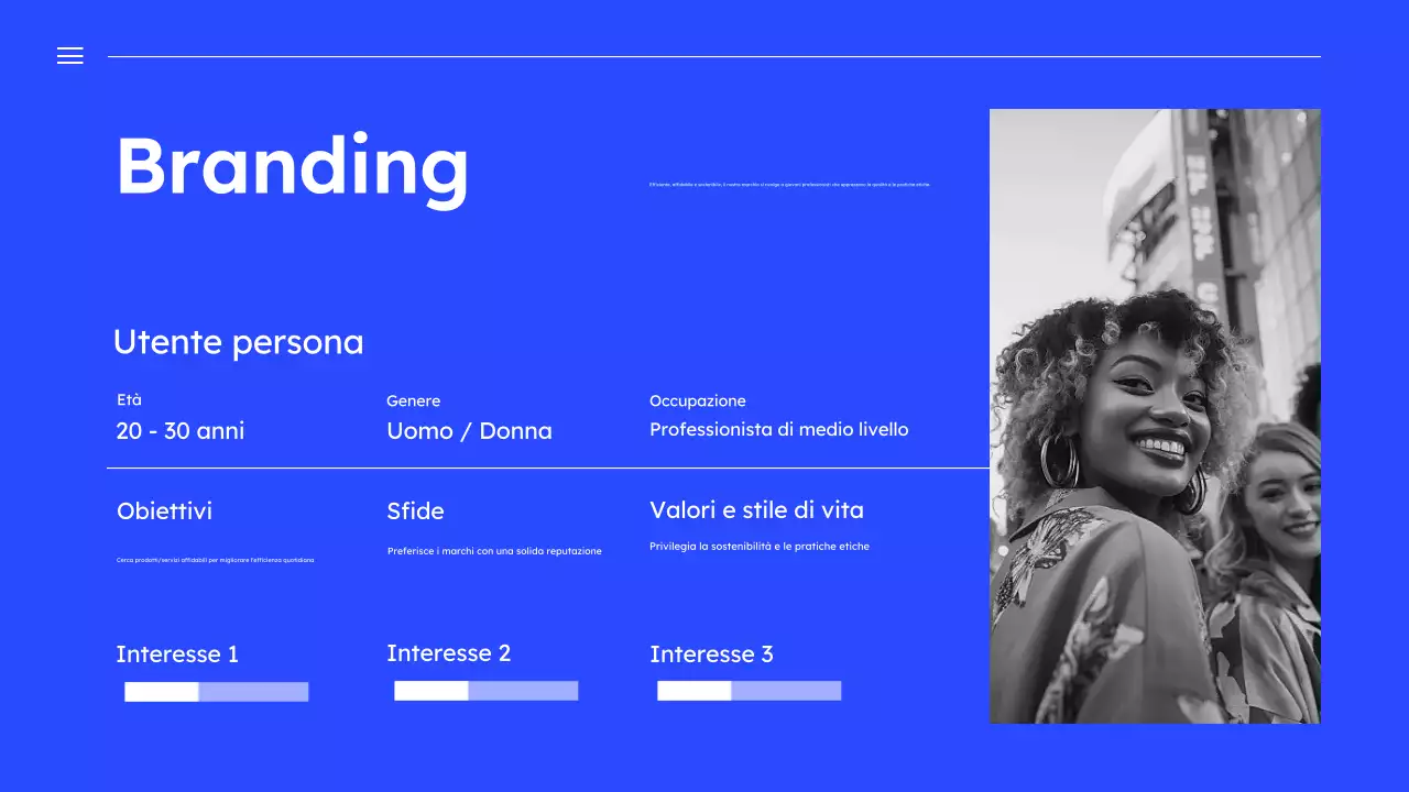 Presentazione del piano di marketing semplice blu