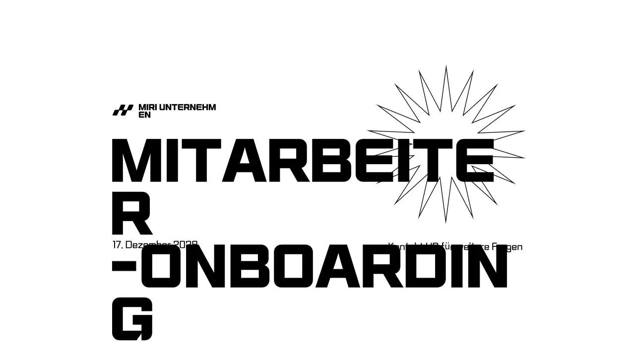 Schwarz-Weiß-Präsentationen zum Onboarding von Mitarbeitern