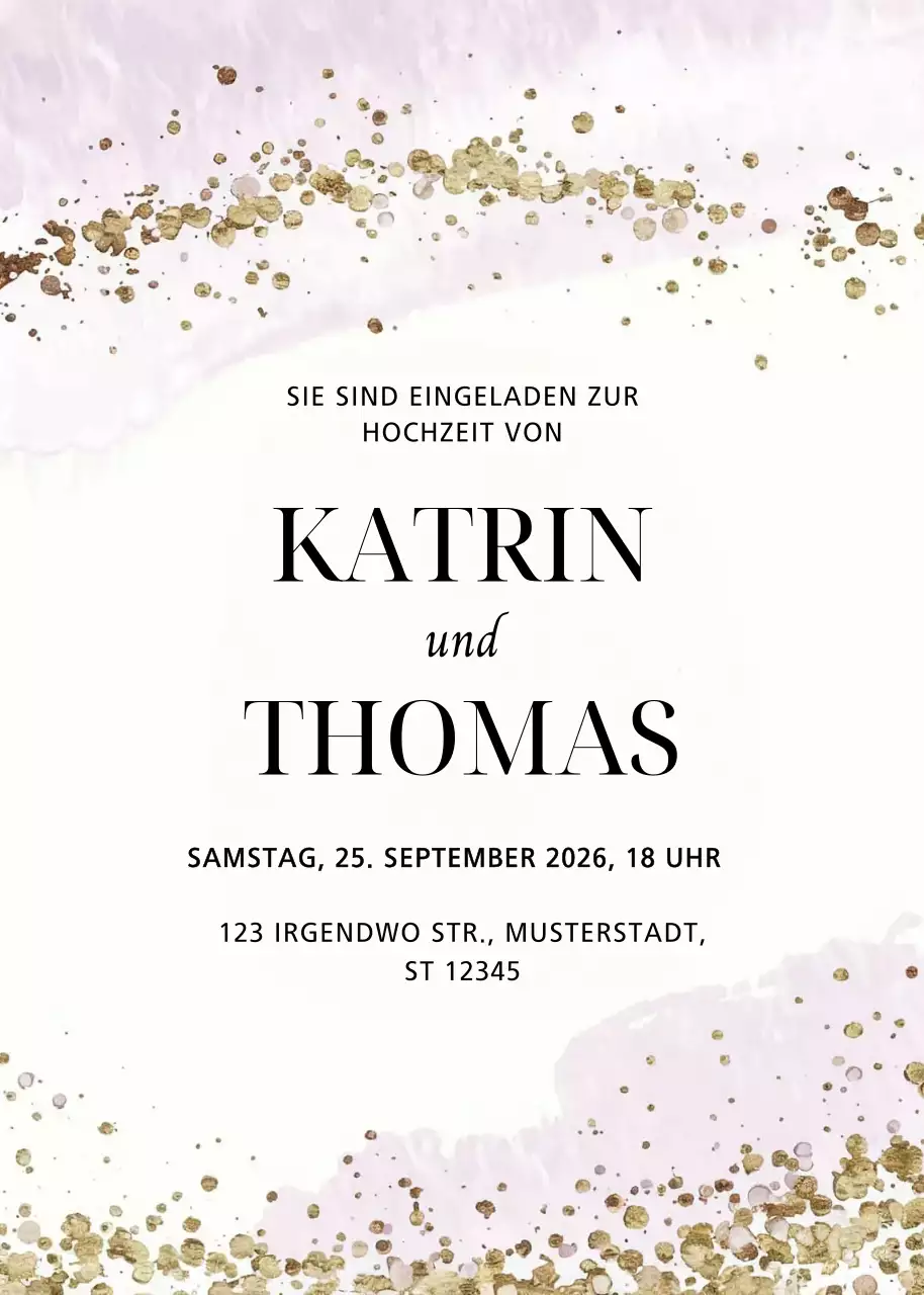 Weiß Elegante Hochzeitseinladung