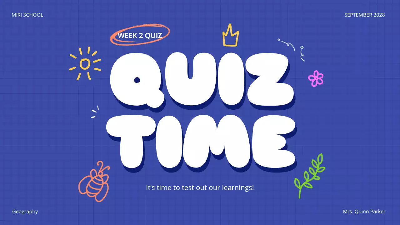 Blue Playful Quiz Announcement Presentation
