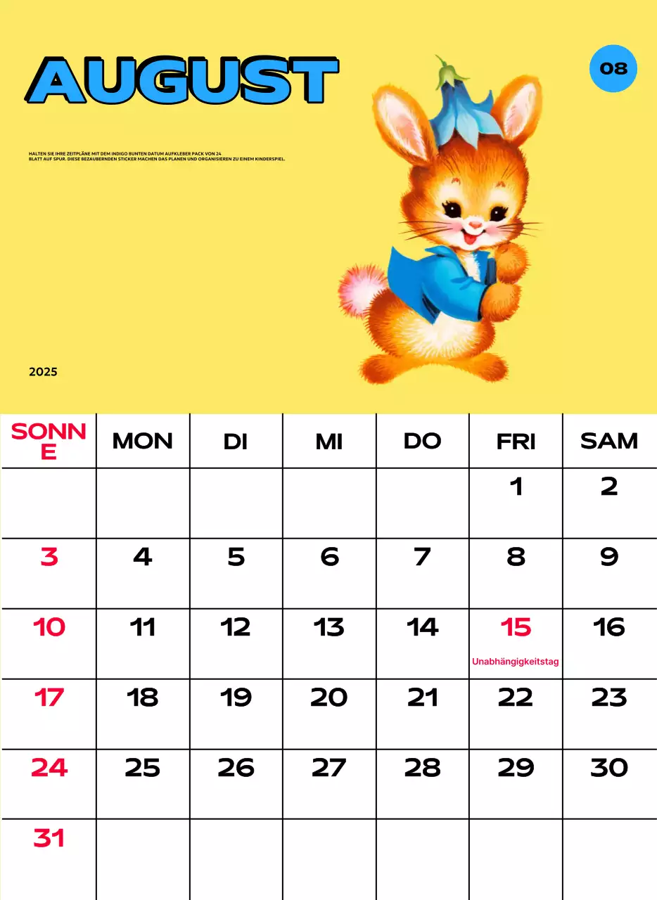 Bunte Kalender mit einer Vielzahl von Retro-Illustrationen