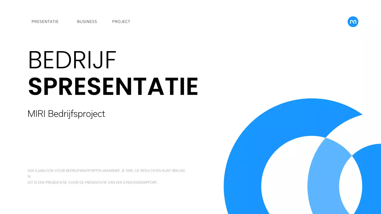 Een eenvoudig bedrijfsplan in wit en blauw