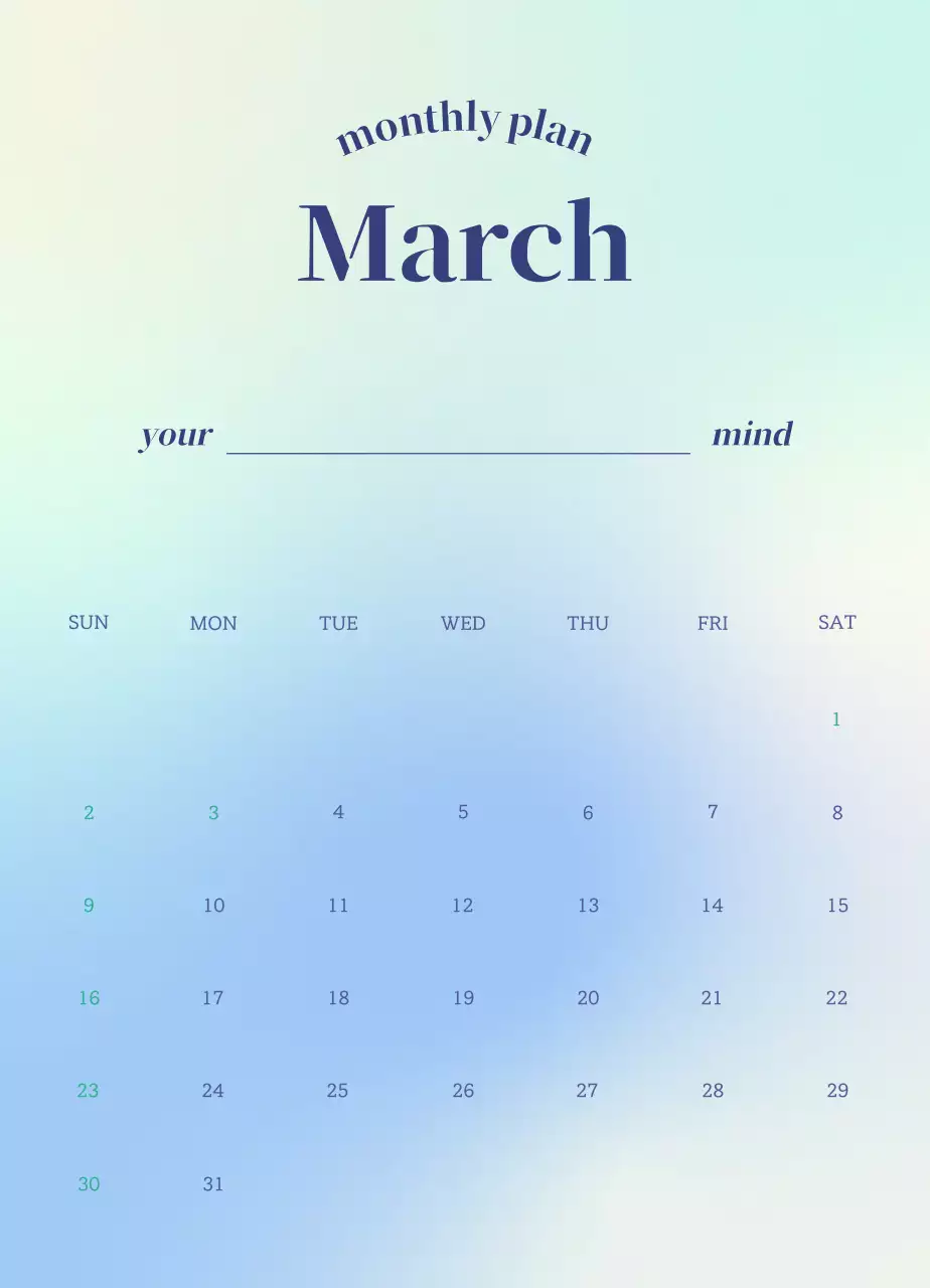 Kalender Emosi Minimalis Gradien