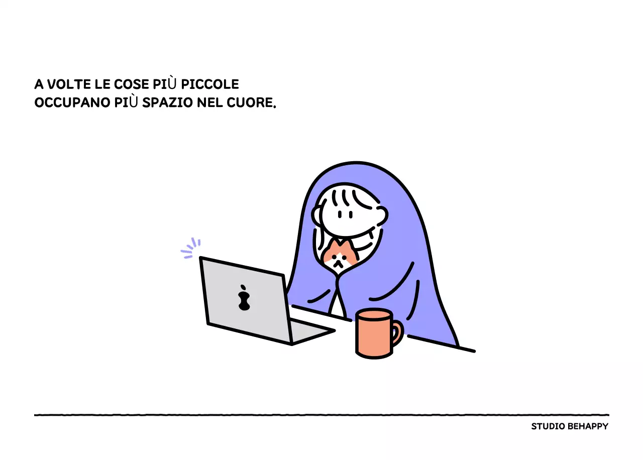 Calendario illustrato con un grazioso stile di linee