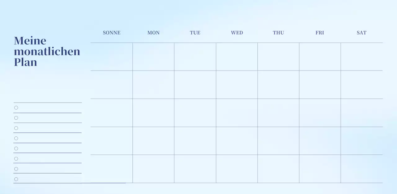 Minimalistischer Kalender mit Farbverlauf
