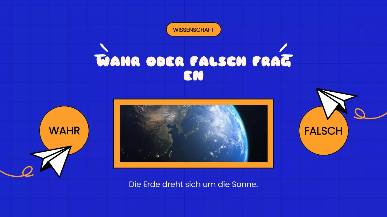 Blue Playful Quiz Time Schulpräsentation