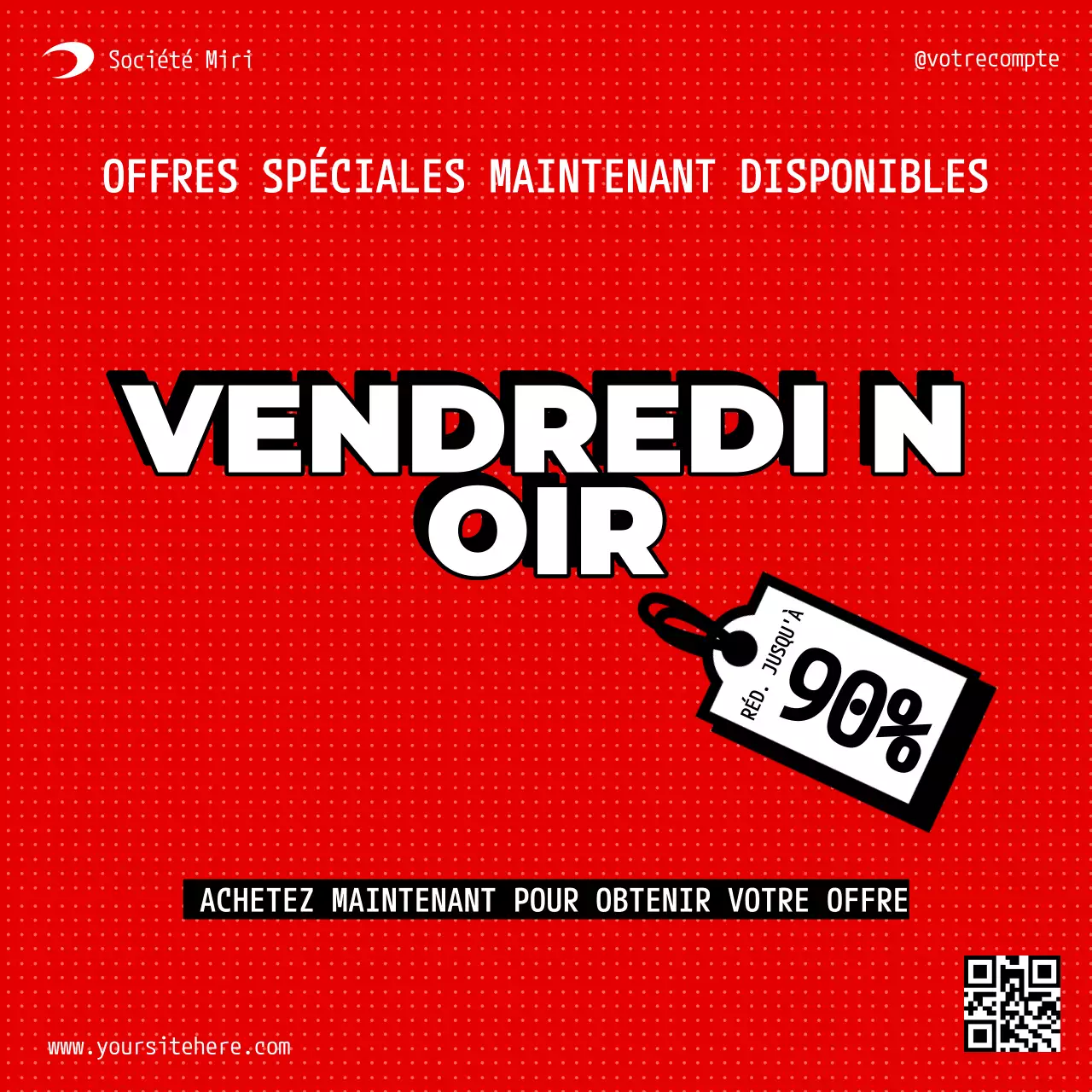 red bold Promotion de réduction pour le vendredi noir