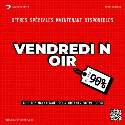 red bold Promotion de réduction pour le vendredi noir
