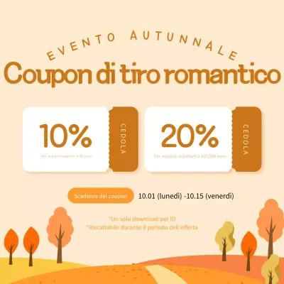 Arancione e marrone per un evento autunnale con un buono sconto