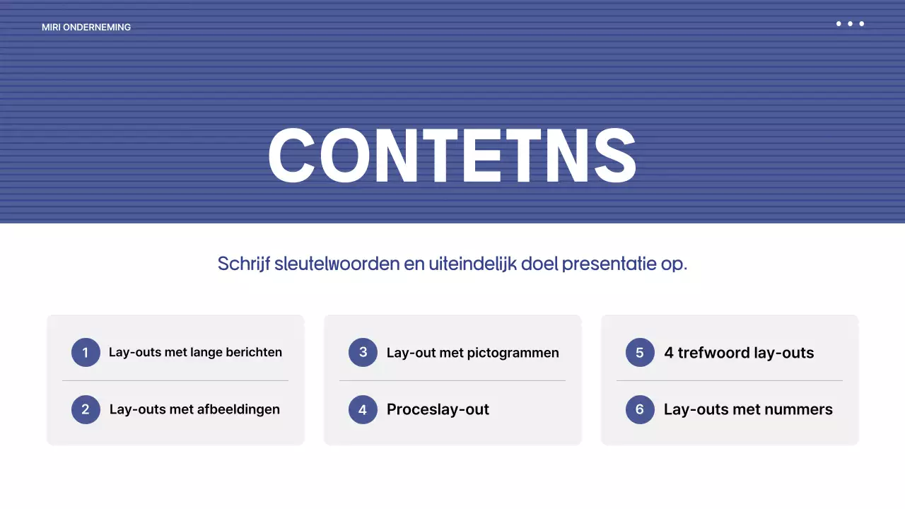 Voorstel met een eenvoudige blauw gestreepte achtergrond