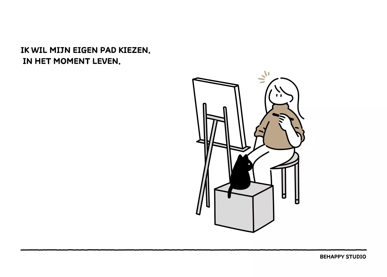 Geïllustreerde kalender met een mooie lijnstijl