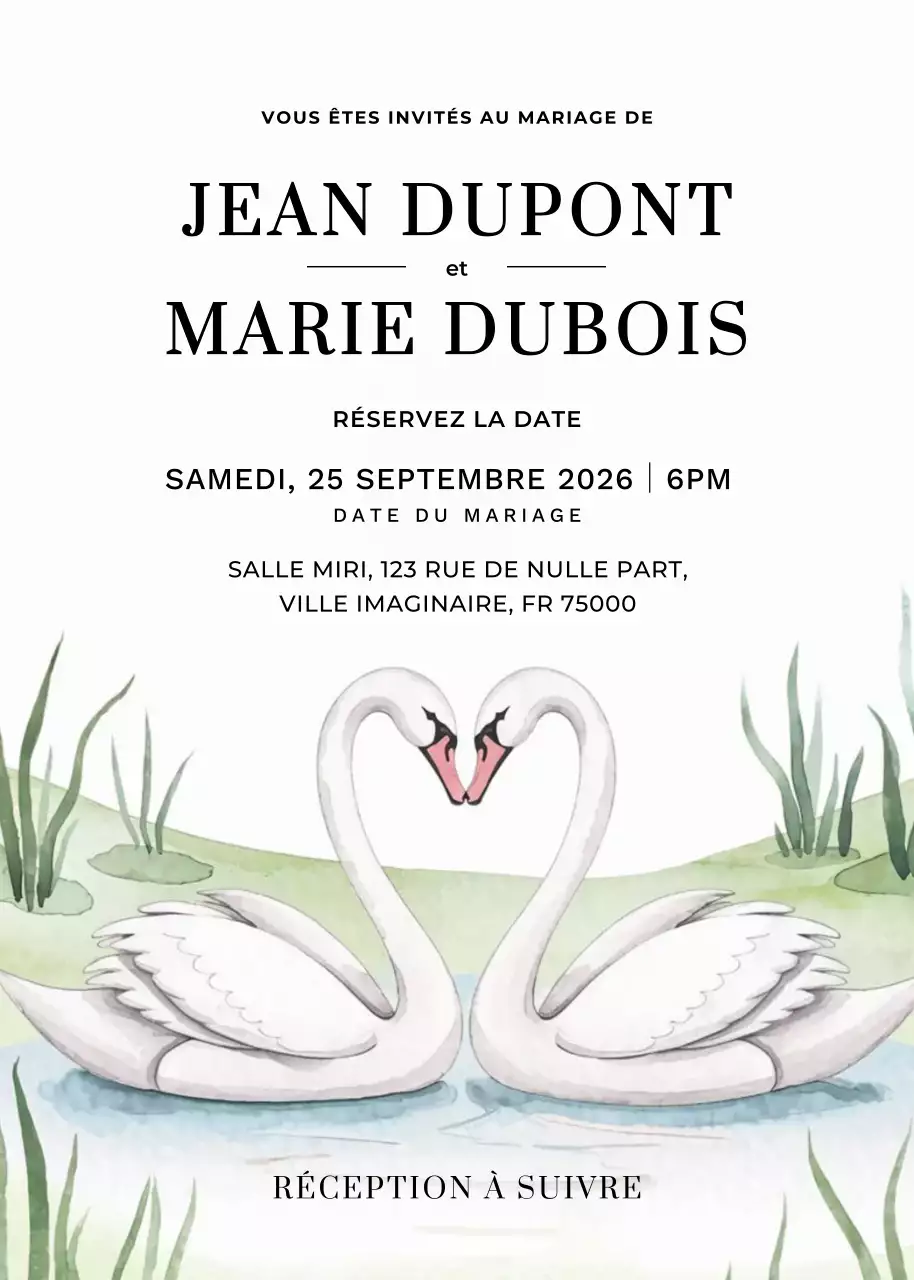 invitation de mariage élégante et blanche
