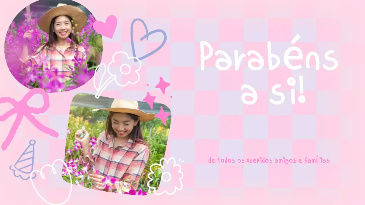 Apresentação de aniversário Pastel Cute Doodles