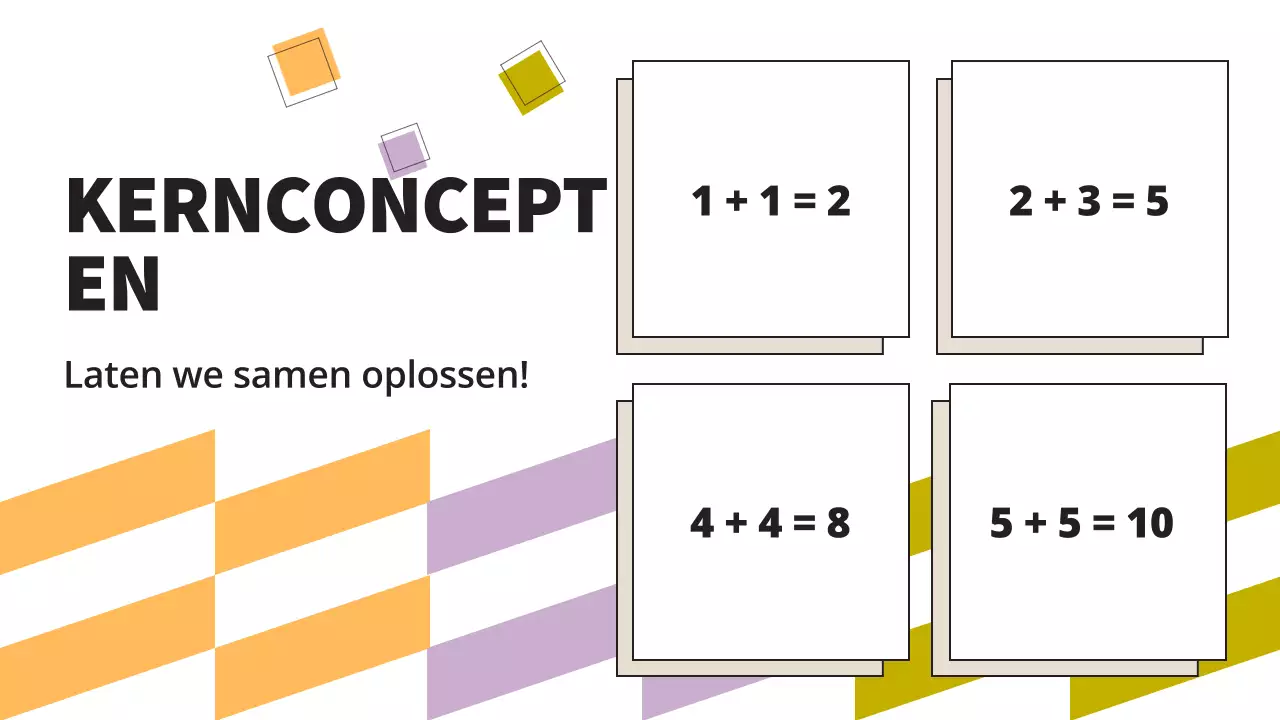 Kleurrijke eenvoudige lesmaterialen voor wiskunde